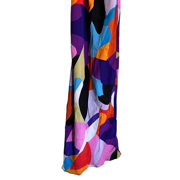AFRM Rowland Abstract Color Block Maxi Dress Multicolor Women’s L NWT - Picture 7 of 10